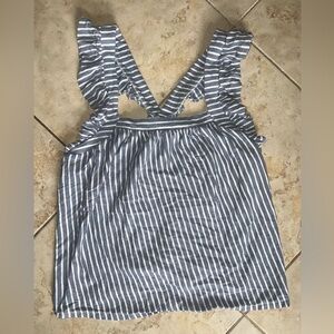 Lauren Conrad Striped Blue and White Shirt